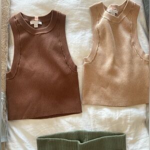 Lunya lot of 4 cozy cotton crop tops and 3 Lunya cozy cotton bike shorts